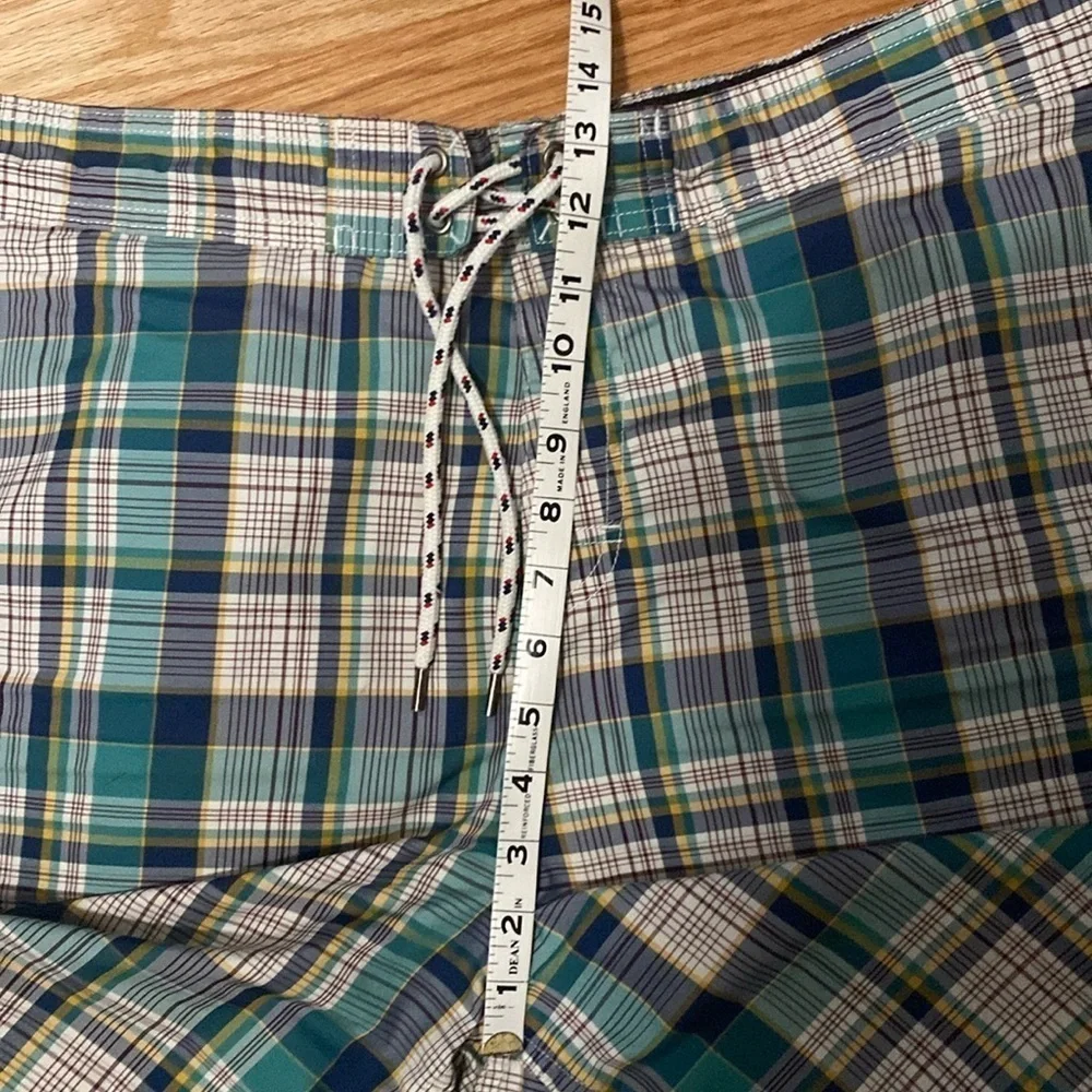 Lands End Madras Plaid Swim Trunks Mens XXL Preppy Nautical Board shorts Surf